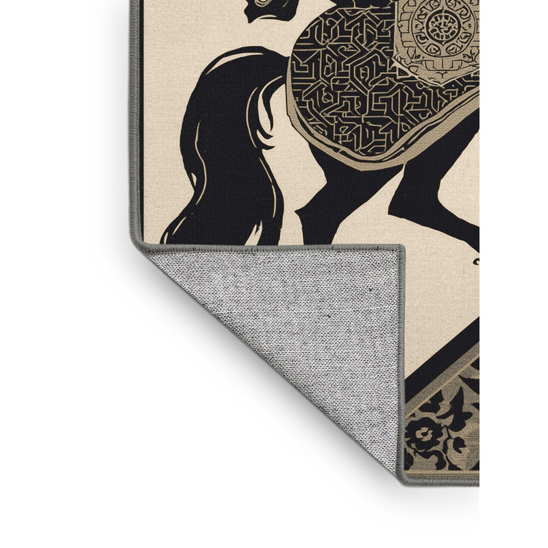 Tapis oriental mauve et lavable à la machine lavable à la machine Coalmont, 3 x 5