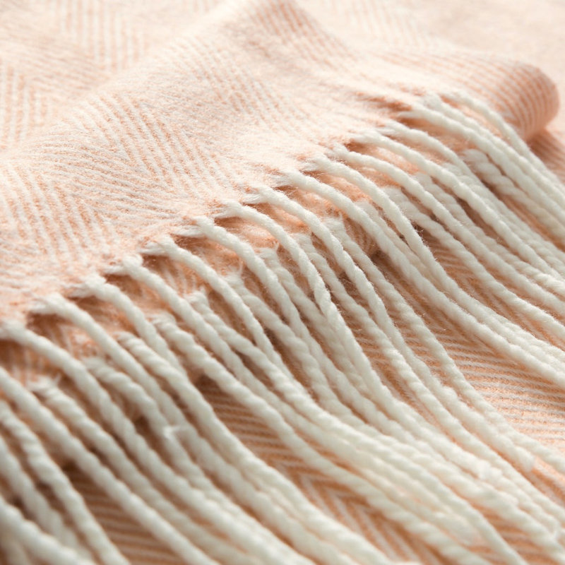 Herringbone Throw Blanket, Peach