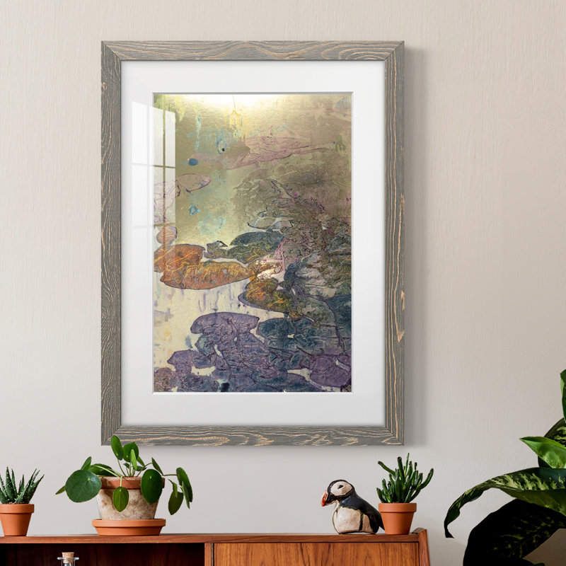 Cadre encadré de qualité supérieure Monet's Landscape III - prêt à être accroché, gris, H 44 po x l 31 po x P 1 po