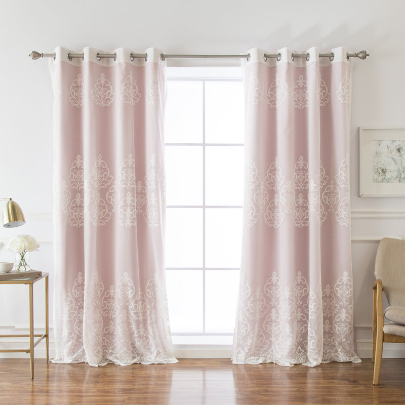 Serovpe Blackout Sliding Panel Pair, Light Pink