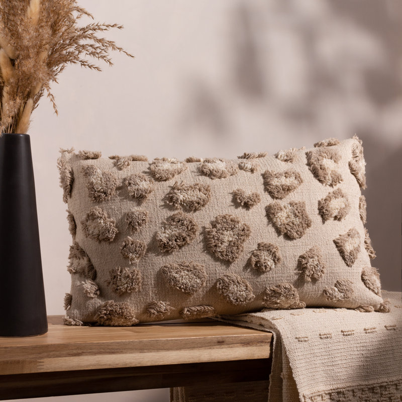 Animal Print Rectangular Cushion, Natural