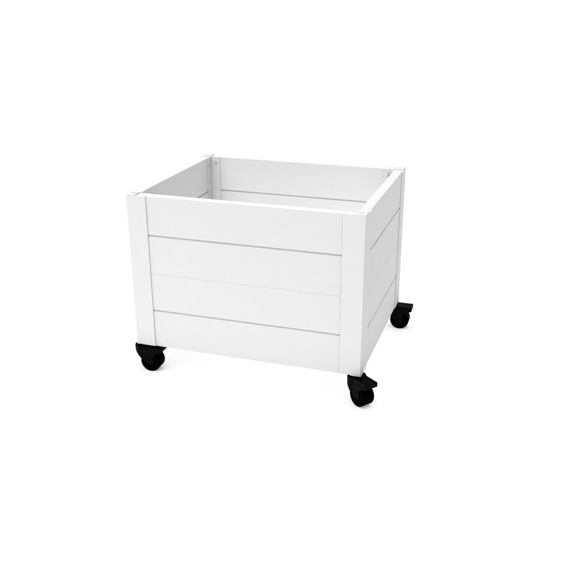 22" L X 18" W X 18" H Vinyl Planter With Wheels, White