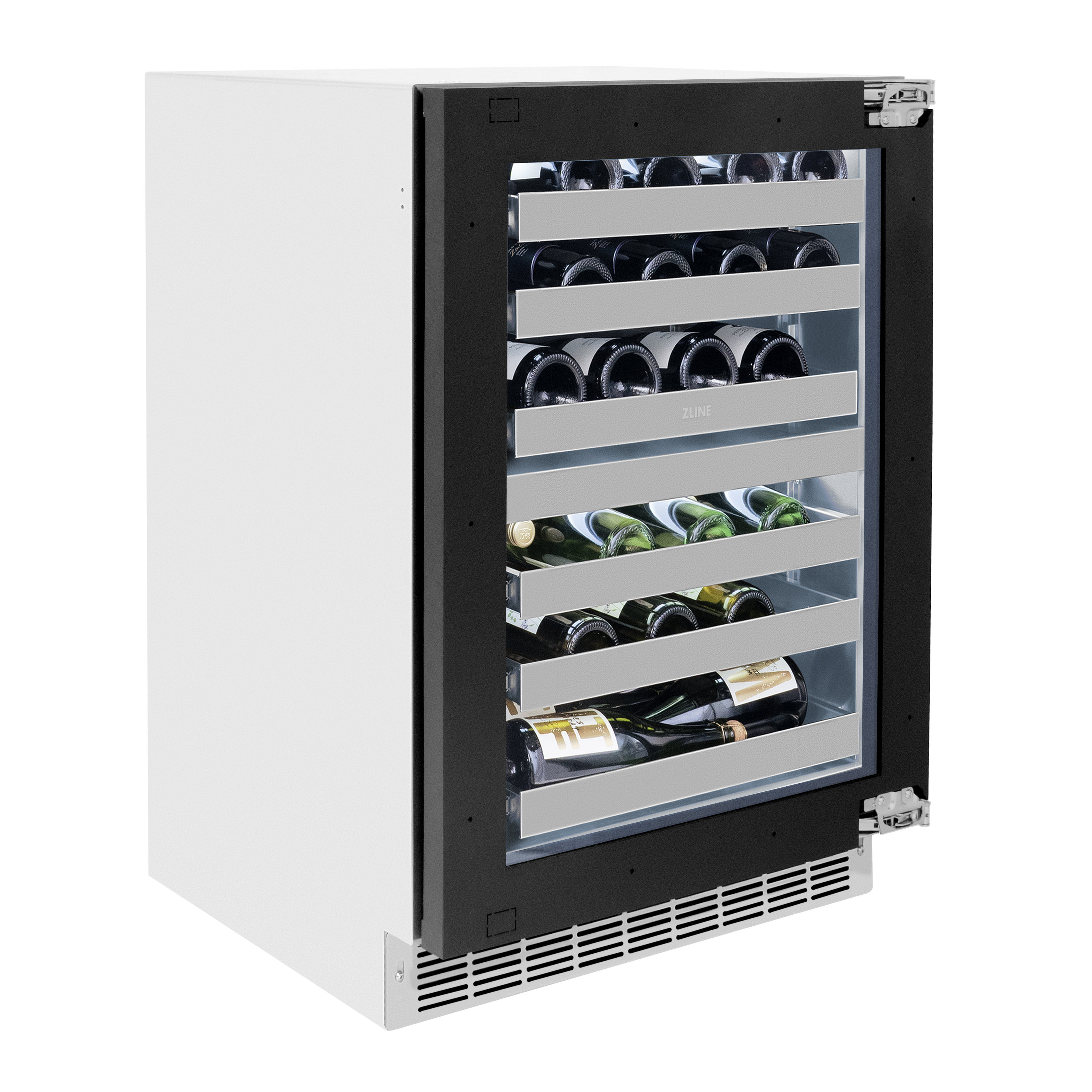 ZLINE 24 in. Touchstone Dual Zone 44 Bottle Wine Cooler With Panel Ready  Glass Door
