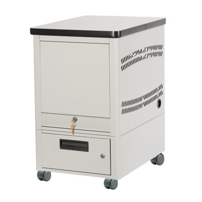 28.06'' H x 14.75'' W Laptop/Tablet Storage Cart with Wheels