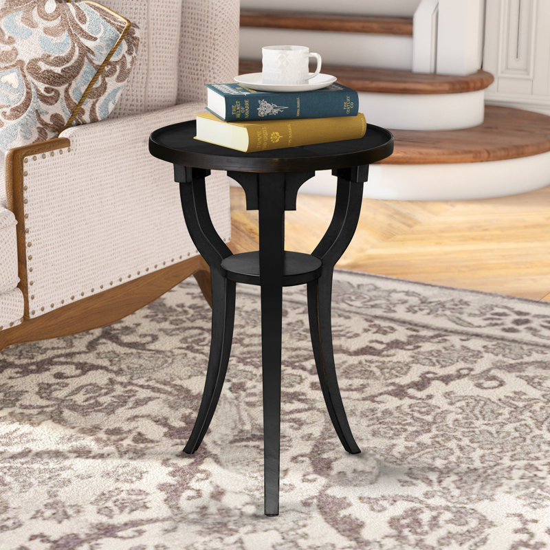 Table de bout ronde noire Réglisse