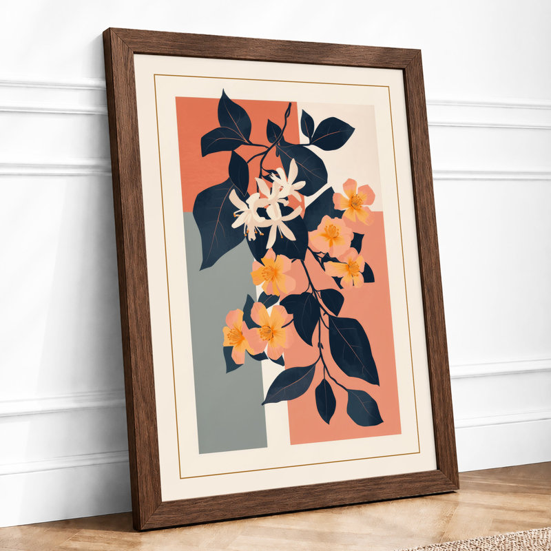 Geometric Bloom Botanical - Print, Walnut, A3 - 42.0 x 29.7 cm