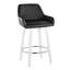 Ensemble de tabourets pivotants contemporains avec repose-pieds chromé-129455898