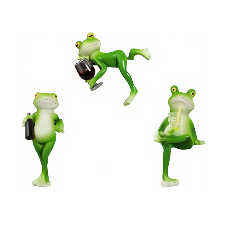3 pièces de figurine grenouille miniature