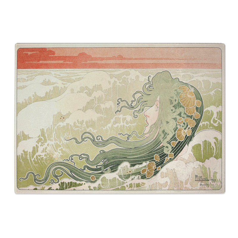 The Wave by Henri Privat-Livemont Chopping Board, 0.4cm H x 20cm W x 28.5cm L