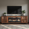 Liddel 86 inch Modern Fireplace TV Stand Console, for TVs up to 100 inches, Bourbon and Black Finish