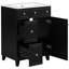 Meuble-lavabo de 24 pouces - Pieds en bois massif et meuble-lavabo moderne-903547299