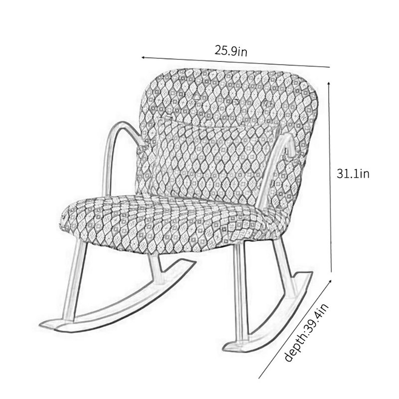 Chaise berçante en bois massif American Retro