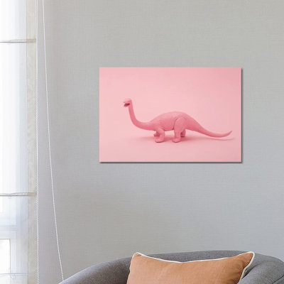 Pink Dino by Pepino De Mar - Wrapped Canvas Print