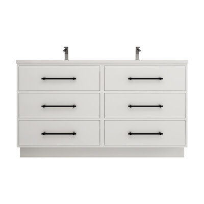 Victoria 58.9'' Double Bathroom Vanity with Acrylic Top
