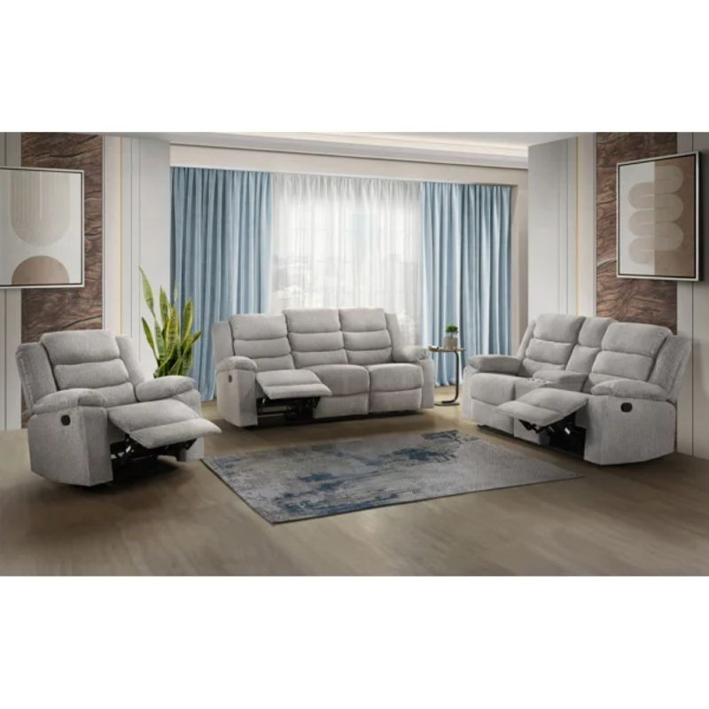 Ensemble de salon configurable, Polyester/Chenille, Brown Gray