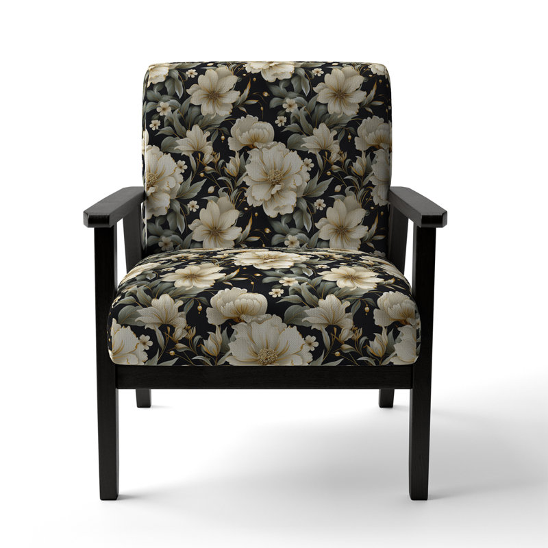 Cobalt Blue Scrollwork Swirls Victorian Pattern II - Upholstered Floral Accent Chair, Victorian Motifs Victorian Pattern XI