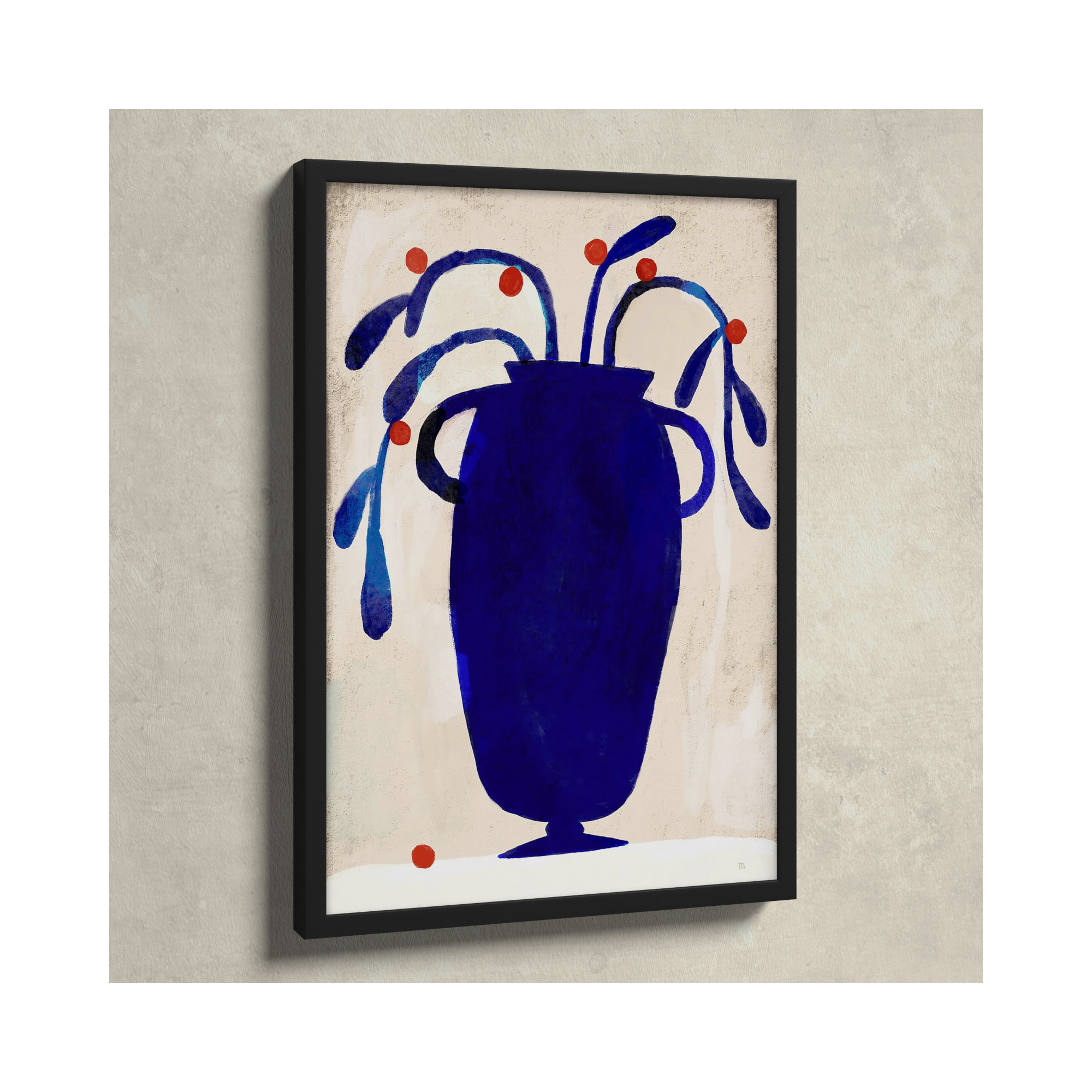 Red Berries by StudioM, Black, 25" H x 17.5" W x 1.25" D
