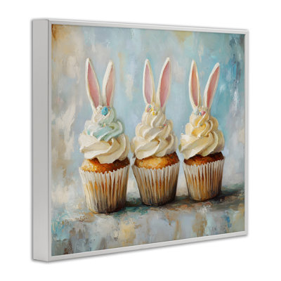 «Festive Bunny Ear Cupcakes», estampe numérique encadrée par Franklyn Gregory