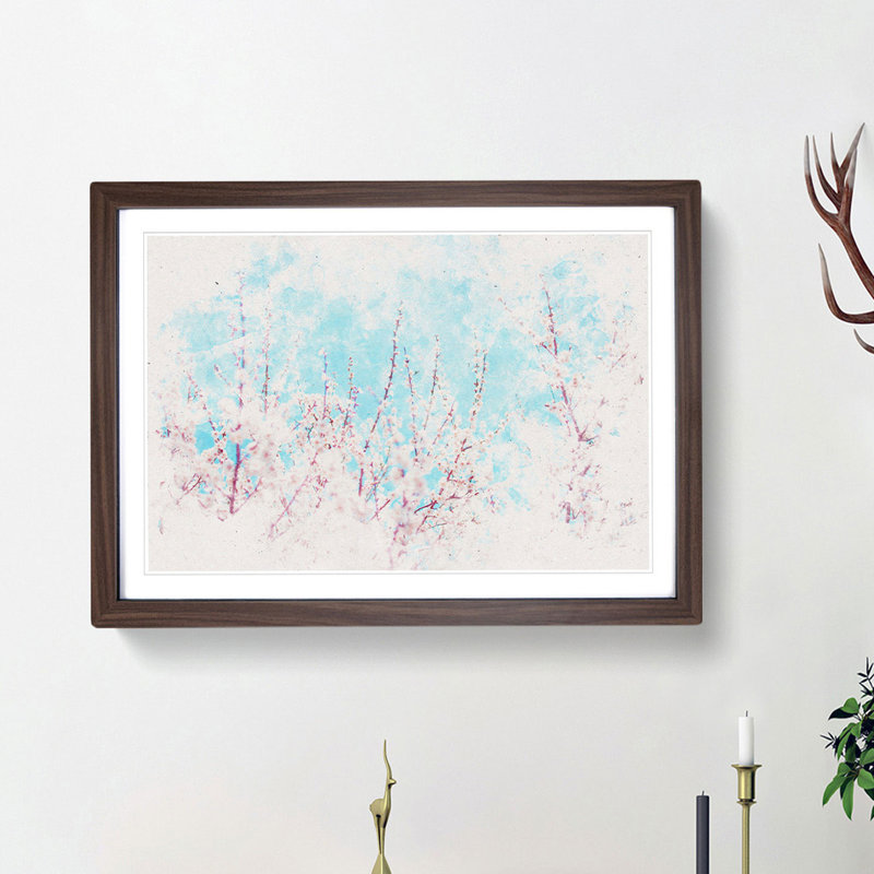 Top of the Blossom Tree - Picture Frame Painting Print, Walnut Framed, 24cm H x 33cm W x 2cm D
