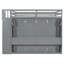 Lit mezzanine double avec lit escamotable intégré, escalier de rangement et bureau, gris