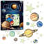 4M: Glow: Planets & Supernova - 100 adhésifs muraux et de plafond brillants, chargeurs de lumière, tailles variées, languettes adhésives, décoration de chambre d'enfant