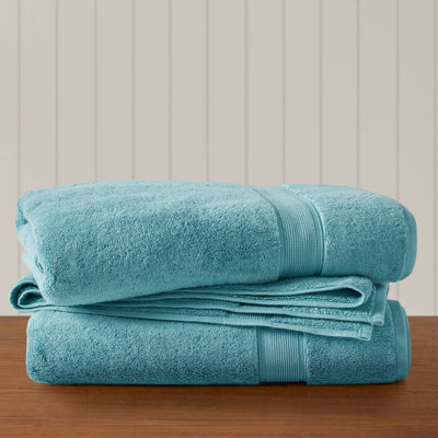 800 GSM Aqua 100% Cotton 2-Piece 34x68'' Bath Sheet Set
