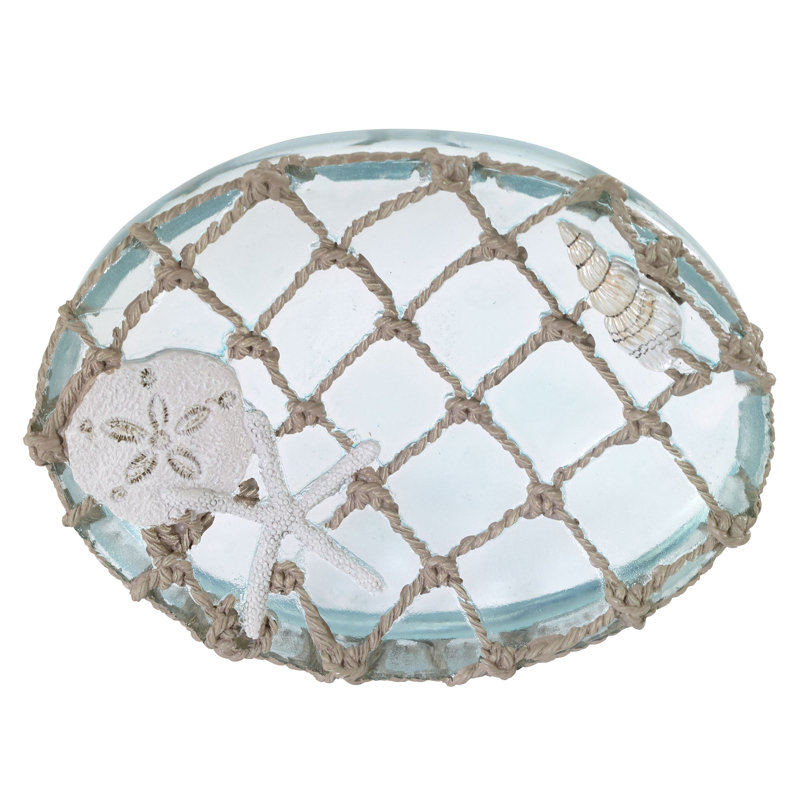 Seaglass Aqua Blue Resin Coastal Soap Dish