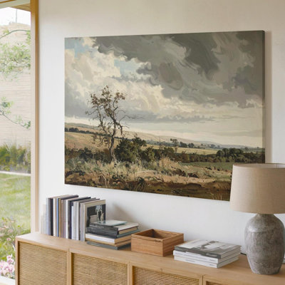 Moody Tree And Stormy Sky Canvasvintage Landscape Wall Art Canvas Ready To Hang Gallery Wrapped Home Decor Modern Design Premium Quality
