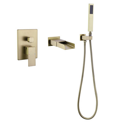 Wall Mounted Bathtub Faucet with Hand Shower