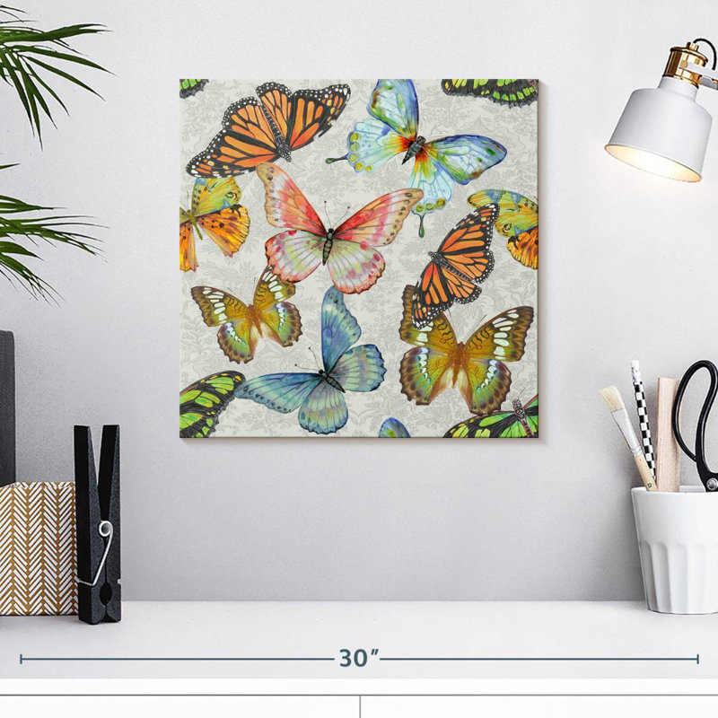 Brampt Butterfly Gathering, 16" H x 16" W