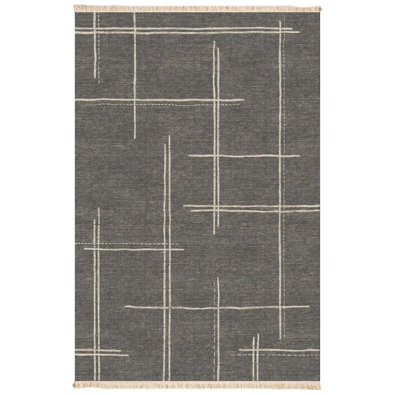 Tapis tissé 〰️ Graphite Grid