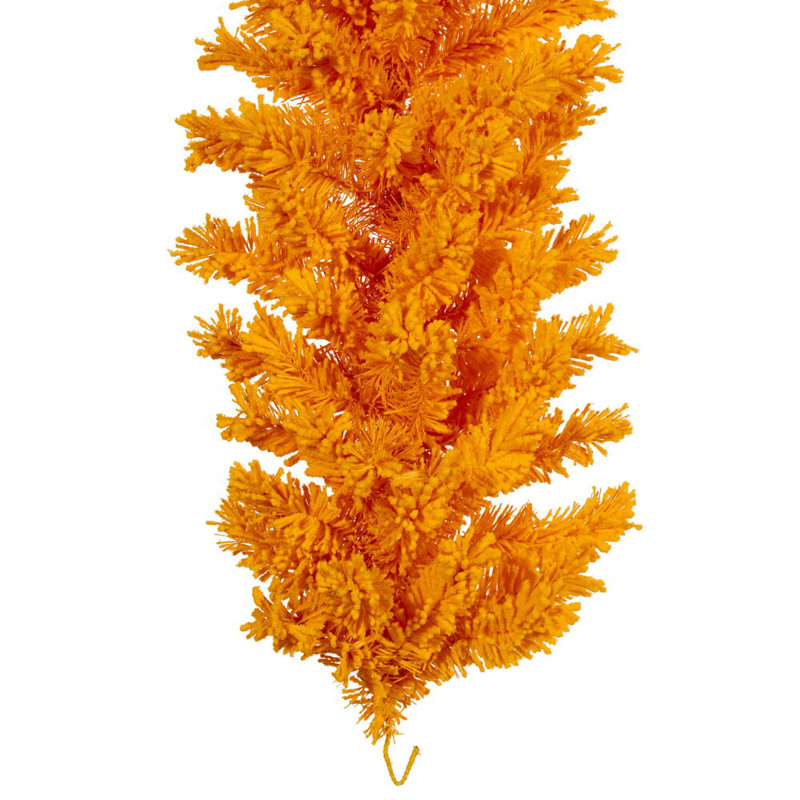 Vickerman 9' x 14" Flocked Yellow Artificial UnLit Garland with 210 PVC Tips