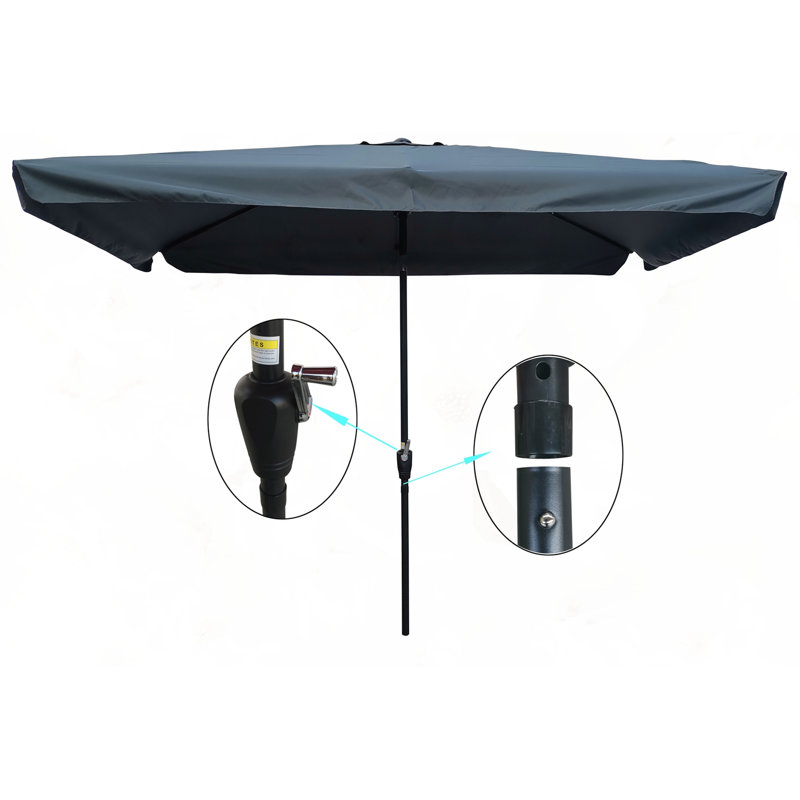 Parasol de patio 10 x 6,5 pi, Gris