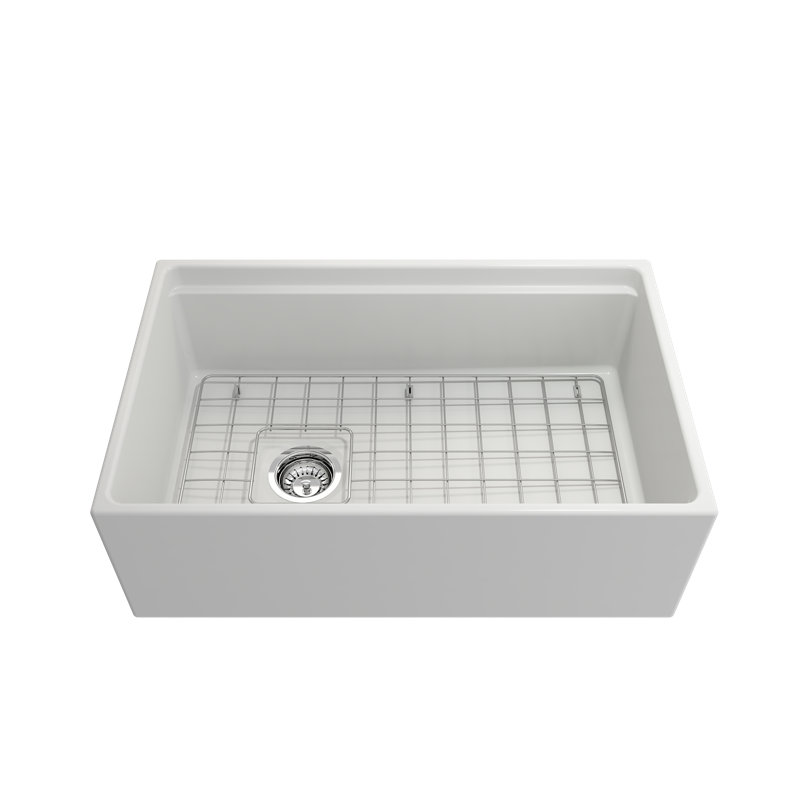 30'' L Single Basin Kitchen Sink, Matte White