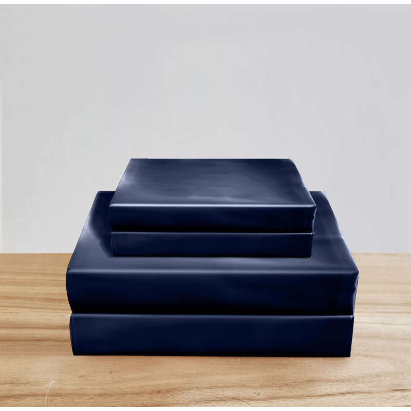 Elegant Comfort Luxurious 4-Piece Silky Satin Sheet Set, Skin And Hair Friendly, Wrinkle, Fade, Stain Resistant With Deep Pockets Fitted Sheet, Cooling Soft Satin Sheet Set