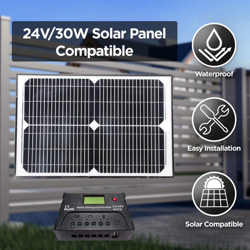 Aleko Dual Swing Gate Opener with Solar Kit and Battery Backup