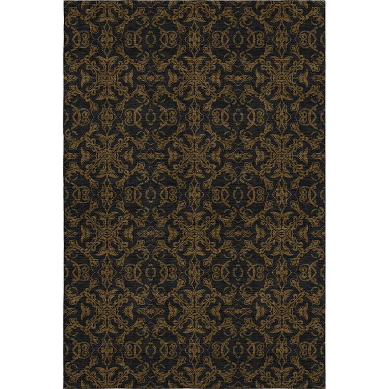 Premium Machine Washable Prisco Brown Rug, Rectangle 3' x 5'