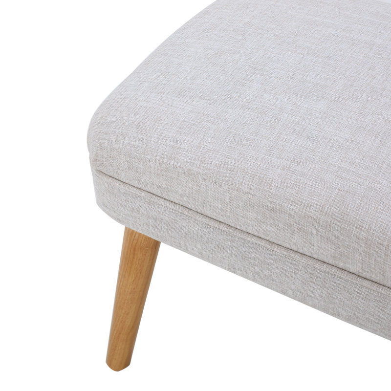 Sulayman Polyester Upholstered Bench, Beige