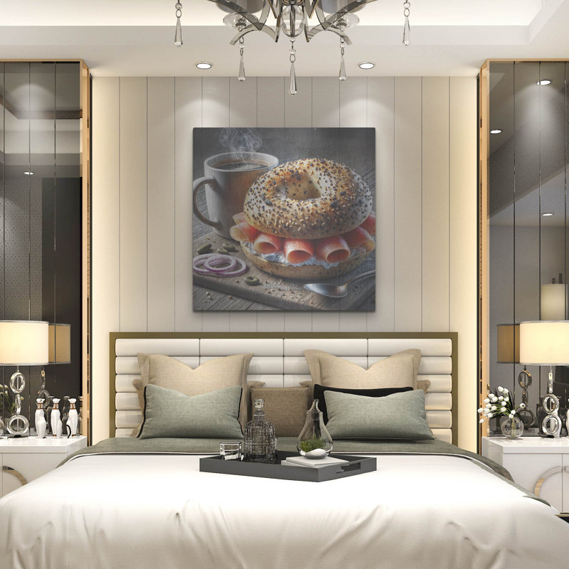 «Power Breakfast» par Rey Klimt, art mural en métal, H 36 po x l 36 po