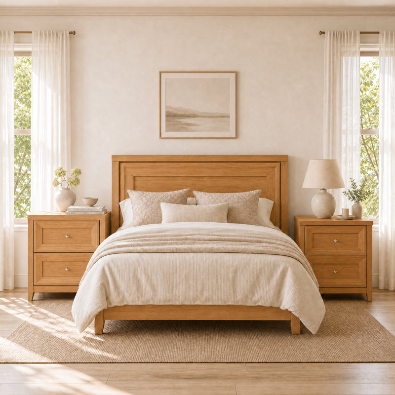 58cm W Bedside Table, Honey Oak