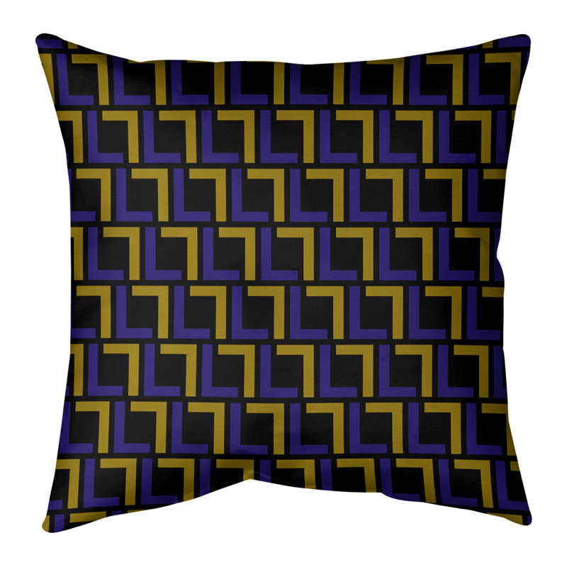 Housse de coussin Baltimore Football Luxury, 26 po x 26 po, Noir/jaune, Croisé en coton