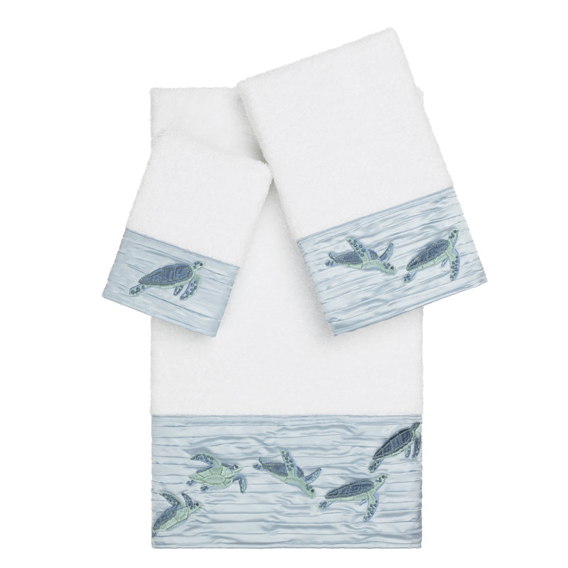 Mia 3 Piece Turkish Cotton Towel Set, White