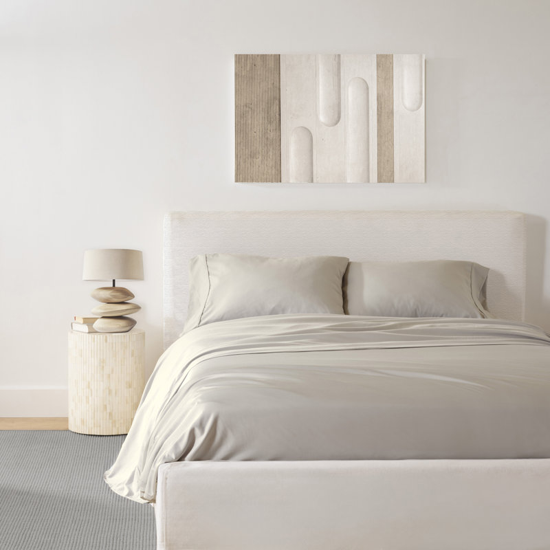 Lux Enzyme-Washed Double-Brushed 4pc. Sheet Set, Linen, Split King