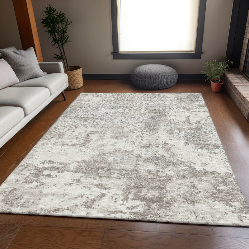 Tapis intérieur / extérieur en polyester tissé à la machine Jelaya, Rectangle 9 pi x 12 pi