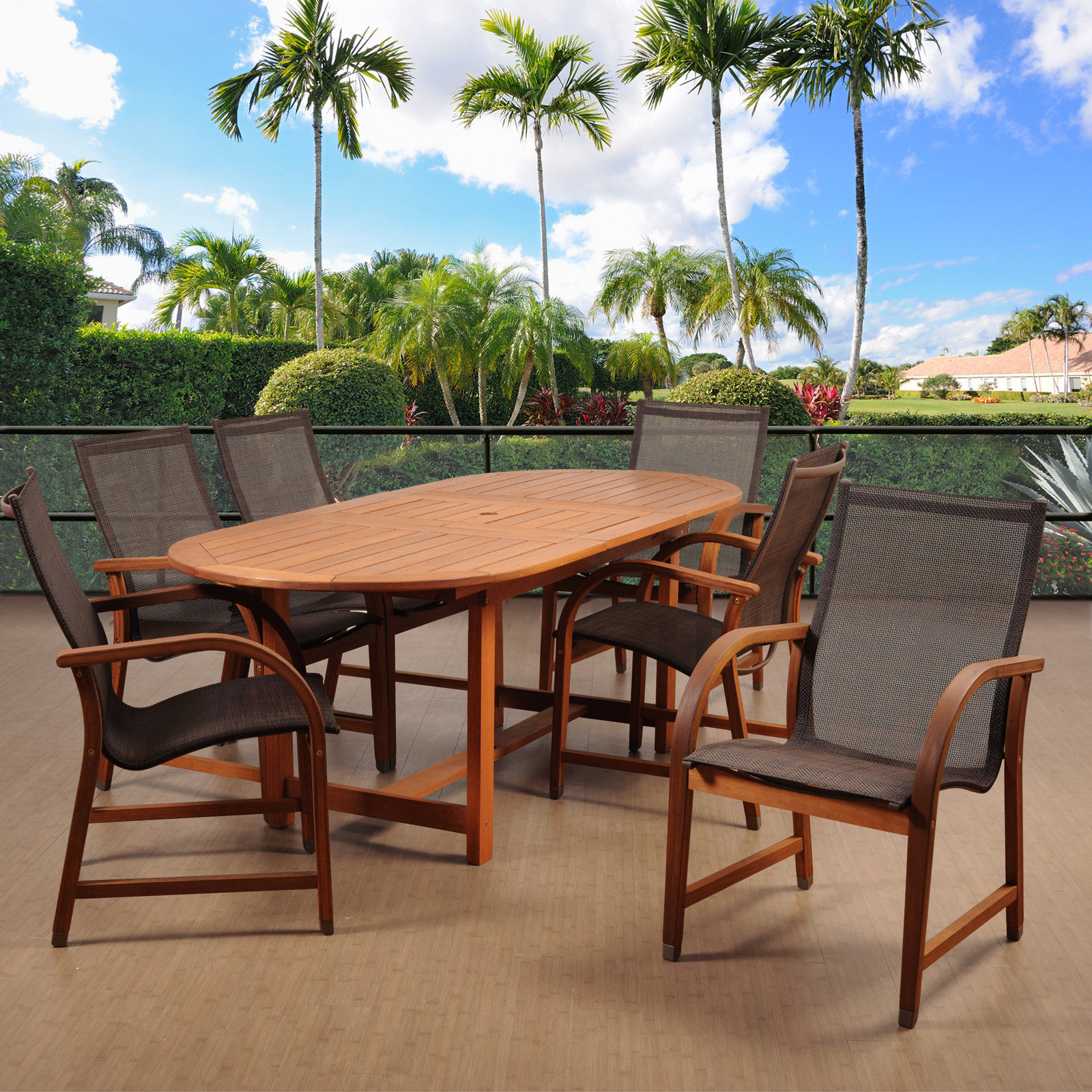 Alyisa 62" Eucalyptus Patio Dining Set