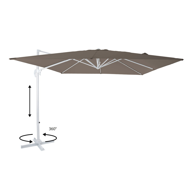 Bryttany 300cm Cantilever Parasol, White, Taupe