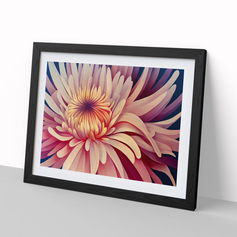 Chrysanthemum Flower Vol.5 - Framed Print, 25cm H x 34cm W x 2cm D, Black Framed