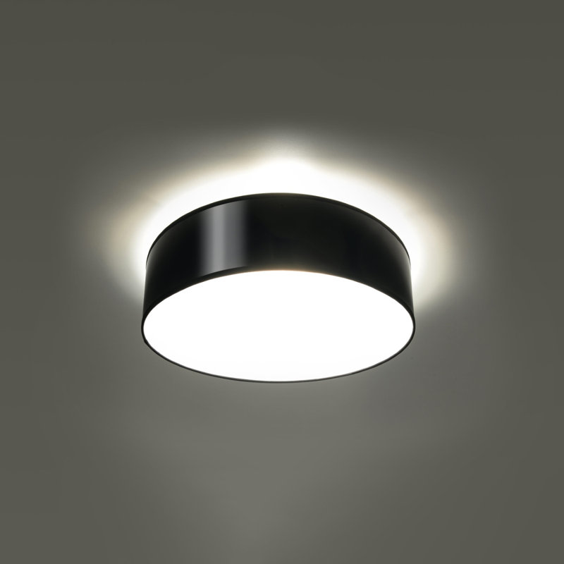 Arena PVC Flush Mount, Black, 12cm H x 35cm W x 35cm D