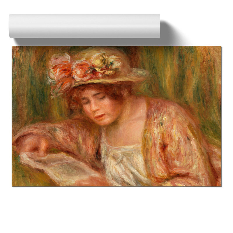 Andree In A Hat by Pierre-Auguste Renoir - No Frame Painting, 30cm H x 42cm W x 0.1cm D