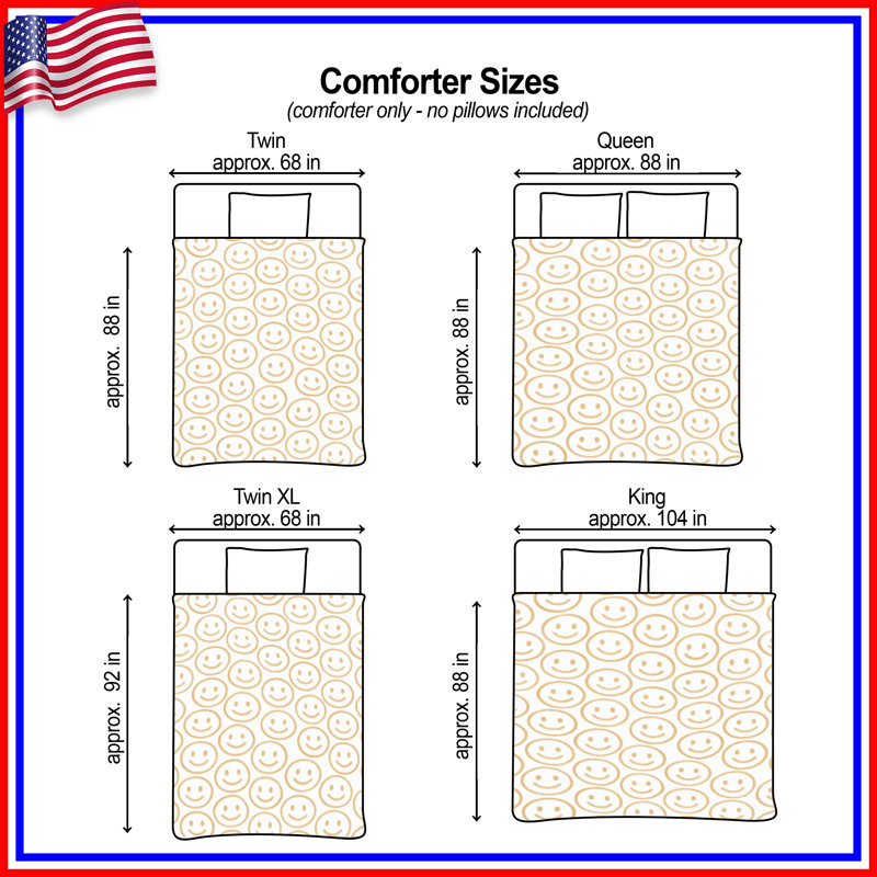 Smiley Face Pattern Comforter, Twin Extra Long